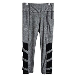 Women's X BY GOTTEX Cropped Leggings size XS GRAY BLACK Pocket Athleisure Capri
